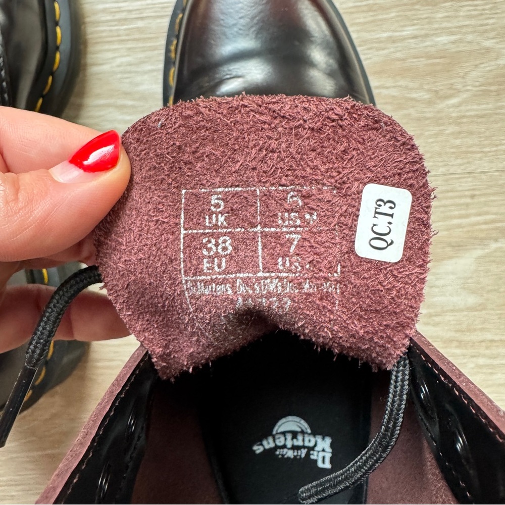 Dr. Martens Cherry Red Arcadia Combat Boots - Picture 6 of 8